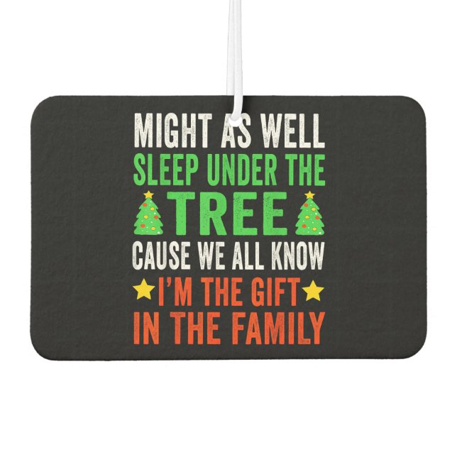 Funny Christmas Kids Christmas Pyjamas Girls Boys Car Air Freshener (Front)