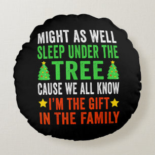 Funny Christmas Kids Christmas Pyjamas Girls Boys Round Cushion