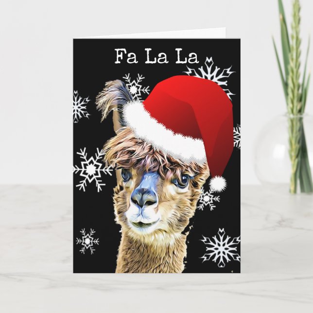 Funny Christmas La La Llama Holidays Card (Front)