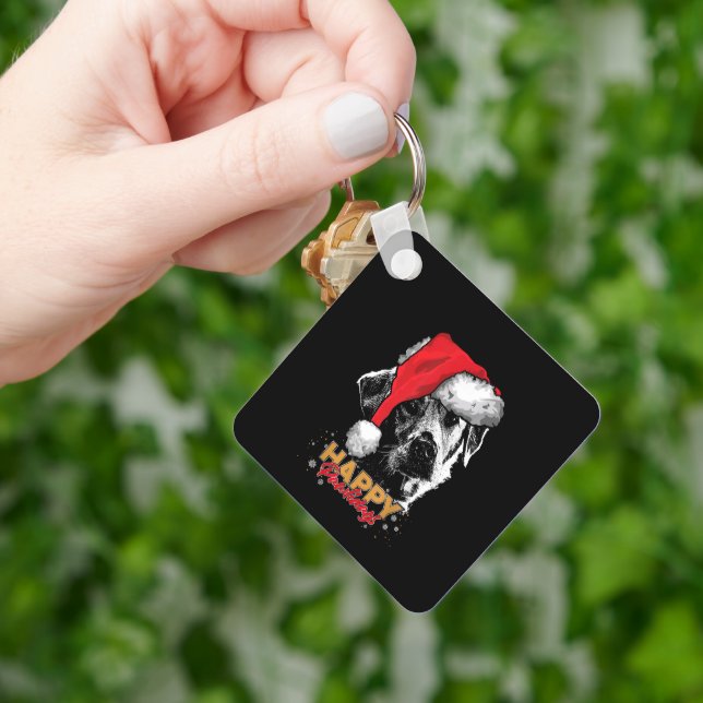 Funny Christmas Labrador Happy Pawliday Key Ring (Hand)