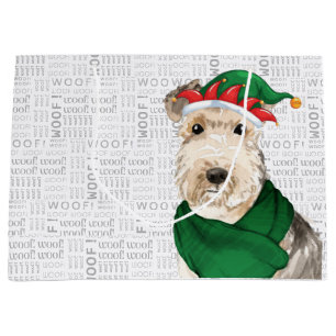 Funny Christmas Lakeland Terrier Dog Lover Large Gift Bag