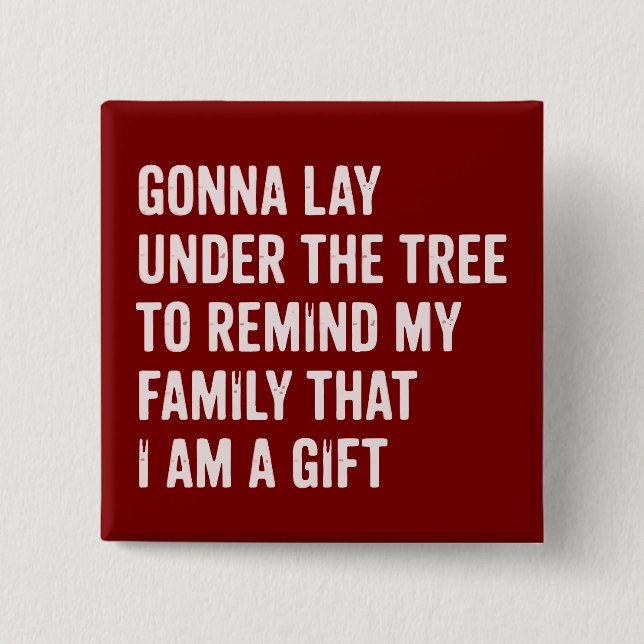 Funny Christmas Lay Under The Tree Xmas Gifts 15 Cm Square Badge (Front)