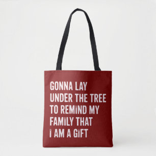 Funny Christmas Lay Under The Tree Xmas Gifts Tote Bag