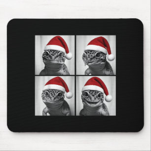 Funny Christmas Leopard Gecko Santa Photo Booth Mouse Pad