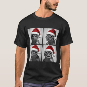 Funny Christmas Leopard Gecko Santa Photo Booth  T-Shirt