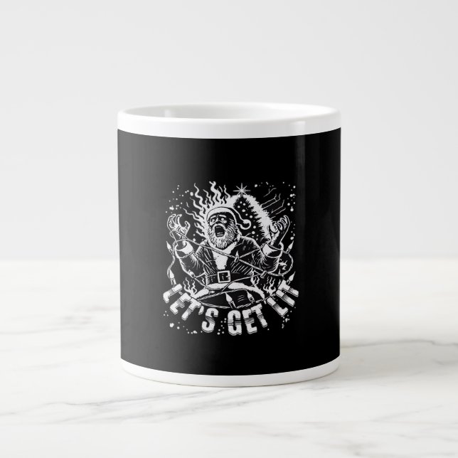 Funny Christmas Let's Get Lit Party Classic Large Coffee Mug (Front)