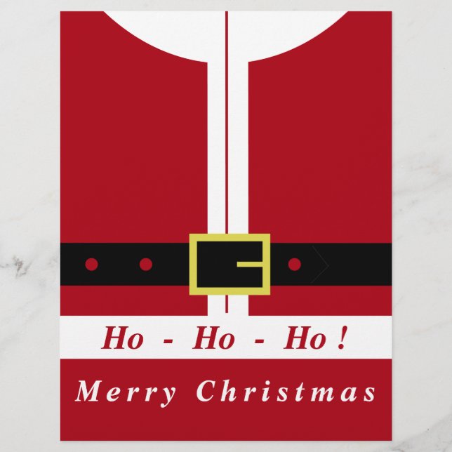 Funny Christmas Letterhead with Santa Claus Design (Back)