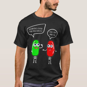 Funny Christmas Lights Joke Light Bulb Working Off T-Shirt