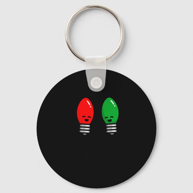 Funny Christmas Lights Pun Working Over Holidays_  Key Ring (Front)