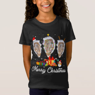 Funny Christmas Lights Xmas Pajama Oyster Animals  T-Shirt