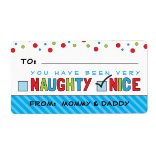 Funny Christmas List Naughty or Nice Gift Stickers
