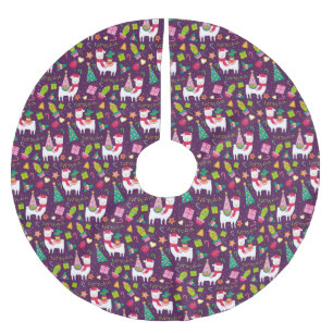 Funny Christmas Llama Brushed Polyester Tree Skirt