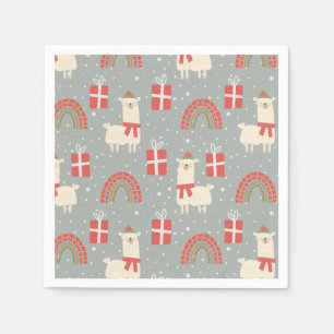 Funny Christmas Llamas Napkins