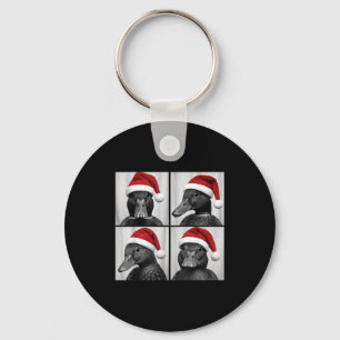 Funny Christmas Mallard Duck Santa Photo Booth  Key Ring