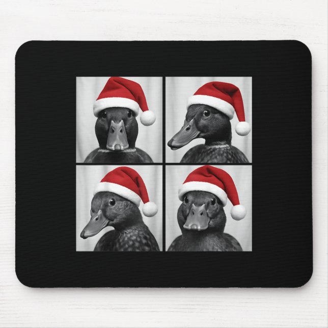 Funny Christmas Mallard Duck Santa Photo Booth  Mouse Pad (Front)