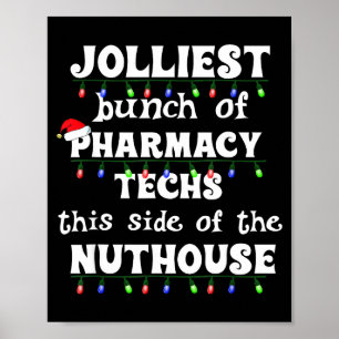 Funny Christmas Matching Group Work Pharmacy Techn Poster