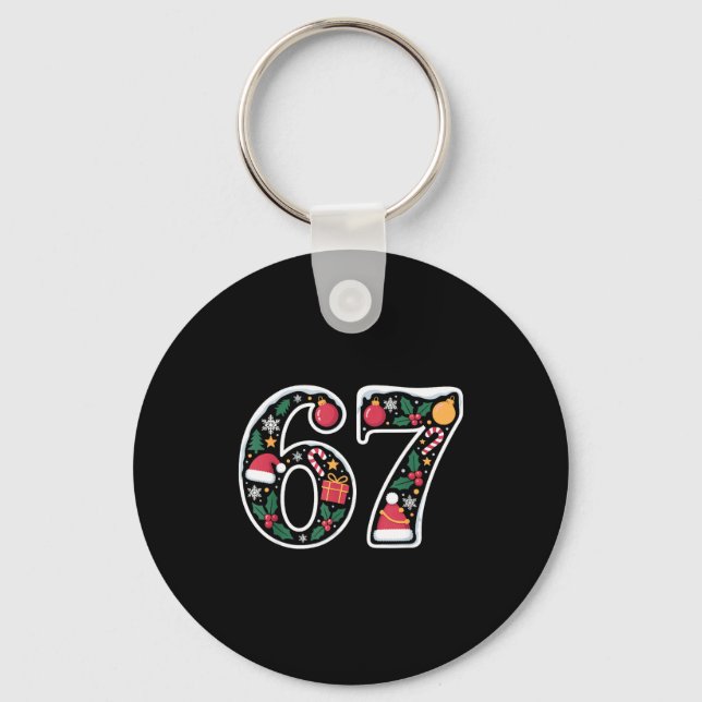 Funny Christmas Meme 6-7 Ugly Christmas Humor Outf Key Ring (Front)