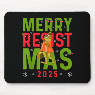 Funny Christmas Merry Resistmas 2025 Portland Frog Mouse Pad