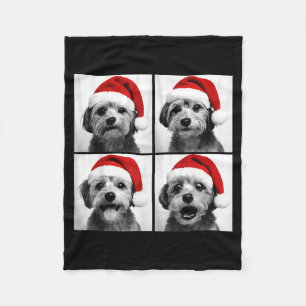 Funny Christmas Morkie Santa Dog Lover Photo Booth Fleece Blanket
