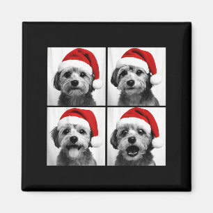 Funny Christmas Morkie Santa Dog Lover Photo Booth Magnet