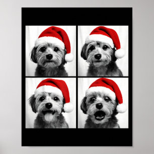 Funny Christmas Morkie Santa Dog Lover Photo Booth Poster