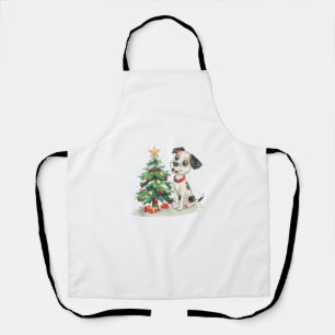 Funny Christmas Morning and Happy Dog Costume Apron