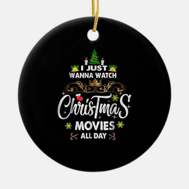 Funny Christmas Movie , Christmas Movies Ceramic Tree Decoration (Front)