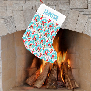 Funny Christmas Mrs. Claus Beats Santa At Fishing  Small Christmas Stocking