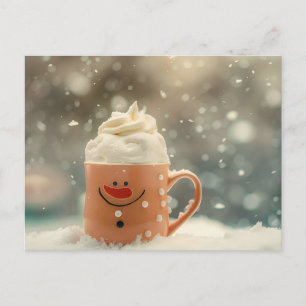 Funny Christmas Mug as Snowmann Postcard