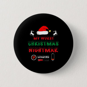 Funny Christmas My Worst For Gamers 6 Cm Round Badge