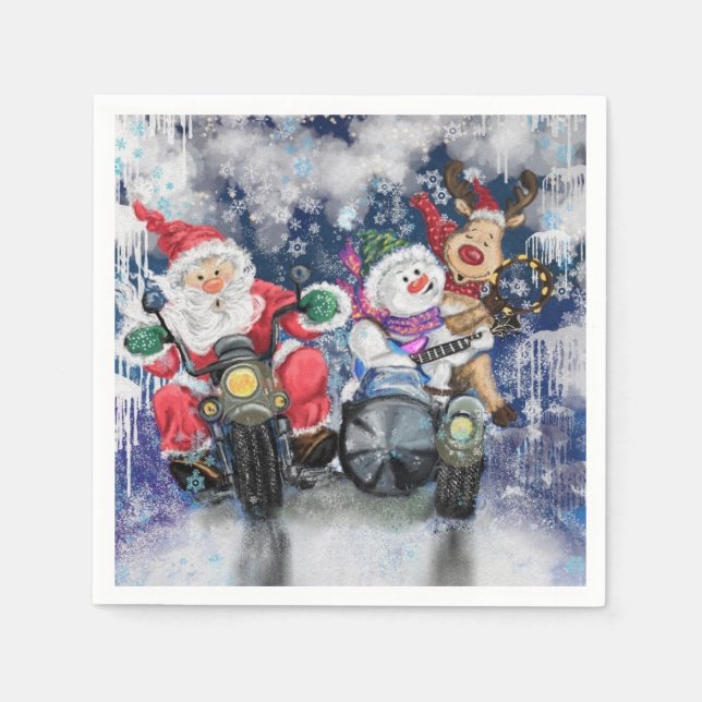 Funny Christmas Napkins Happy Christmas Friends (Front)