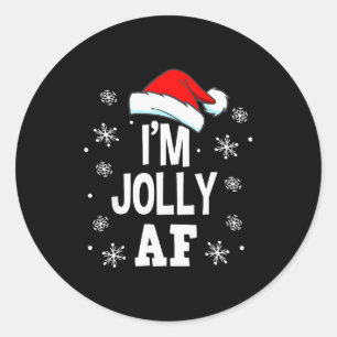 Funny Christmas Naughty Adults Pajama, Santa I'm J Classic Round Sticker