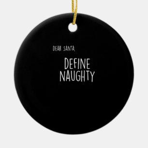 Funny Christmas Naughty Nice Santa Checklist Ceramic Tree Decoration