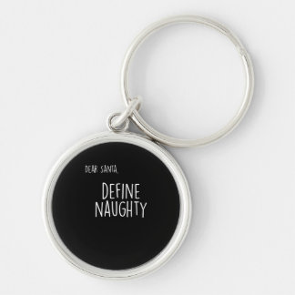 Funny Christmas Naughty Nice Santa Checklist Key Ring