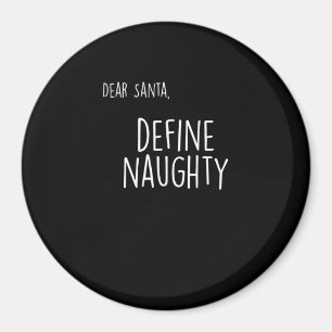 Funny Christmas Naughty Nice Santa Checklist  Magnet