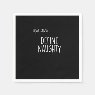 Funny Christmas Naughty Nice Santa Checklist Napkin