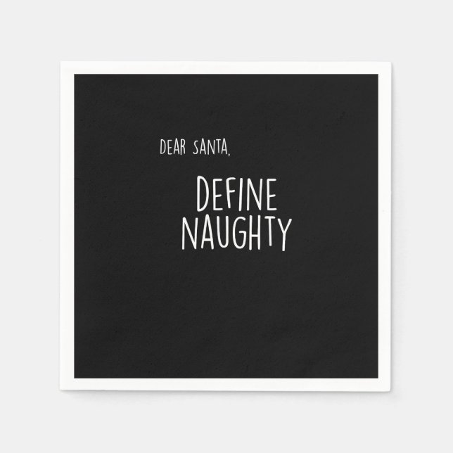 Funny Christmas Naughty Nice Santa Checklist  Napkin (Front)