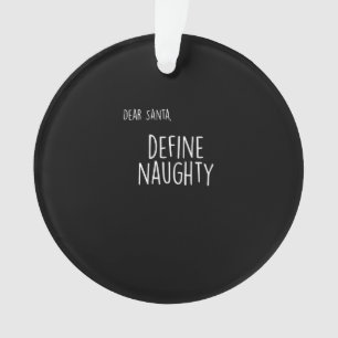 Funny Christmas Naughty Nice Santa Checklist Ornament