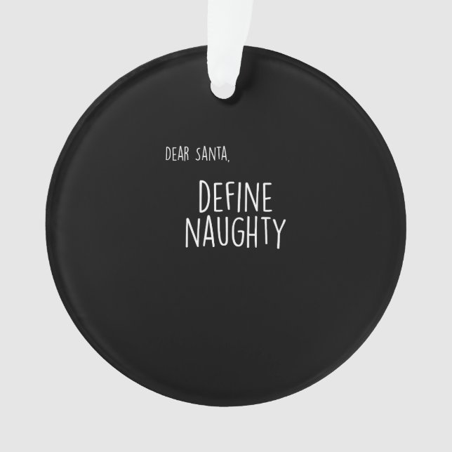 Funny Christmas Naughty Nice Santa Checklist Ornament (Front)