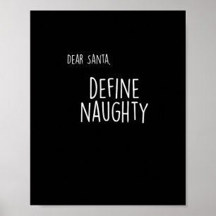 Funny Christmas Naughty Nice Santa Checklist  Poster