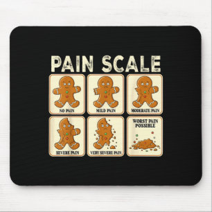 Funny Christmas Nurse Pain Scale Gingerbread Medic Mouse Pad