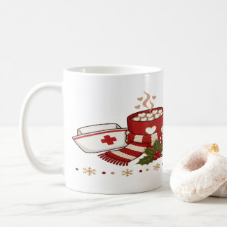 Funny Christmas Nurse Shift Typography Art Coffee Mug