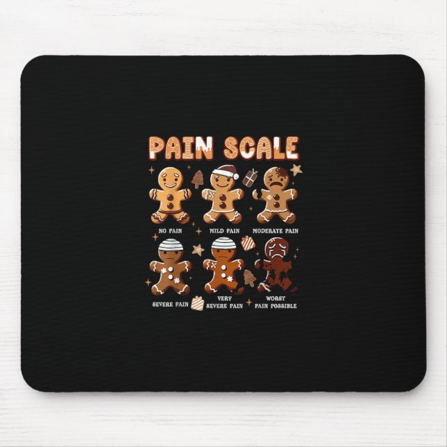 Funny Christmas Nurse Shirt Xmas Nurse Pain Scale  Mouse Pad (Front)