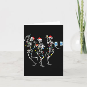 Funny Christmas Nurse Skeleton Nurse Dance Stethos Card