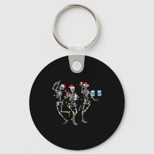 Funny Christmas Nurse Skeleton Nurse Dance Stethos Key Ring
