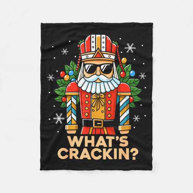 Funny Christmas Nutcracker Men Kids Teen Boys What Fleece Blanket (Front)