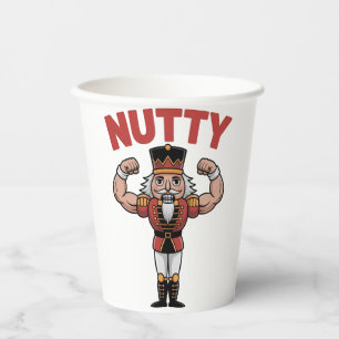 Funny Christmas Nutcracker Nuty Natural Fitness Paper Cups