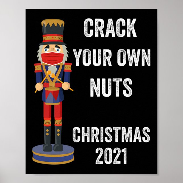 Funny Christmas Nutcracker With Face Mask  Poster (Front)