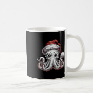 Funny Christmas Octopus With Santa Hat For Octopus Coffee Mug