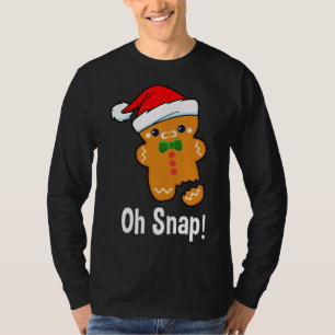 Funny Christmas Oh Snap! Baking Gingerbread Man T-Shirt